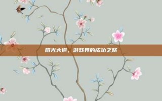 阳光大道，游戏界的成功之路