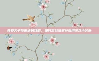黄骅尖子顶邀请码攻略，如何高效获取并利用游戏内奖励
