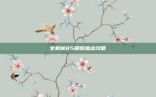 女机械85刷图加点攻略