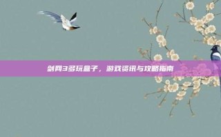 剑网3多玩盒子，游戏资讯与攻略指南