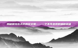 揭秘御龙在天中的蔡文姬——一个不可忽视的辅助英雄