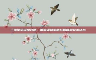三国贝贝深度攻略，带你领略策略与智谋的完美结合