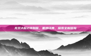 无双大蛇2特别版，重燃经典，探索全新冒险