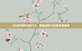 3D游戏排行榜213，革新趋势与玩家选择指南