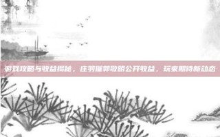 游戏攻略与收益揭秘，庄羽催郭敬明公开收益，玩家期待新动态