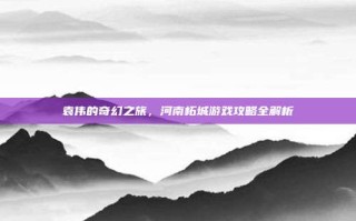 袁伟的奇幻之旅，河南柘城游戏攻略全解析