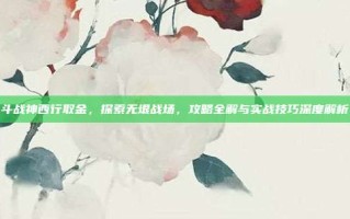 斗战神西行取金，探索无垠战场，攻略全解与实战技巧深度解析