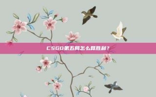 CSGO第五局怎么算胜利？