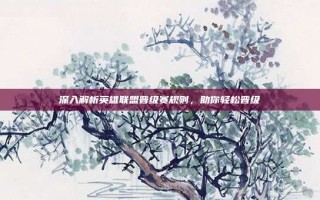 深入解析英雄联盟晋级赛规则，助你轻松晋级