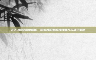 天下3职业深度解析，探索各职业的独特魅力与战斗策略