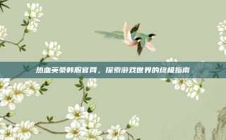 热血英豪韩服官网，探索游戏世界的终极指南