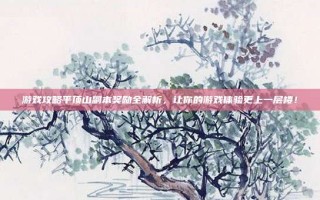 游戏攻略平顶山副本奖励全解析，让你的游戏体验更上一层楼！