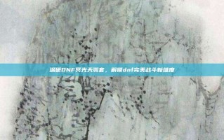 深研DNF冥光天羽套，解锁dnf完美战斗新维度