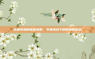 成都商场的密室逃脱，节电挑战下的购物新体验
