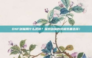 DNF剑魔用什么武器？探索剑魔的终极装备选择！