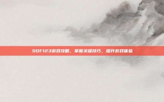SDF123游戏攻略，掌握关键技巧，提升游戏体验
