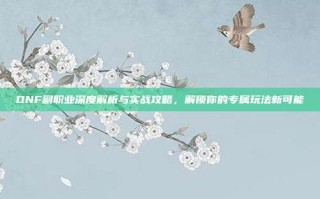DNF副职业深度解析与实战攻略，解锁你的专属玩法新可能