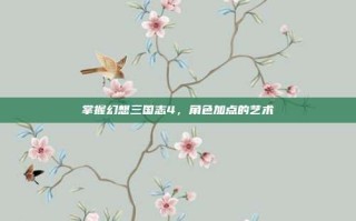 掌握幻想三国志4，角色加点的艺术
