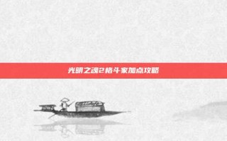 光明之魂2格斗家加点攻略