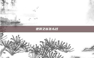 逆袭之谷怎么过