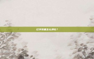 红字装备怎么净化？