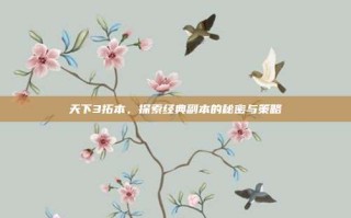 天下3拓本，探索经典副本的秘密与策略