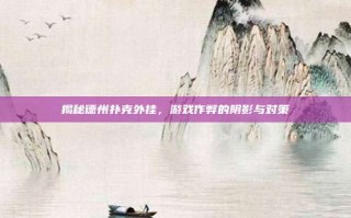 揭秘德州扑克外挂，游戏作弊的阴影与对策