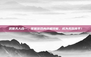武僧天人合一，掌握游戏内终极技能，成为无敌高手！
