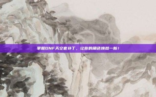 掌握DNF天空套补丁，让你的角色焕然一新！