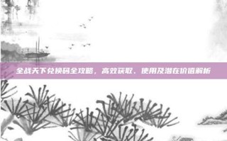 全战天下兑换码全攻略，高效获取、使用及潜在价值解析
