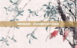 和尚输出宏，游戏攻略与技巧全解析