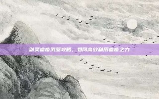 剑灵瘟疫武器攻略，如何高效利用瘟疫之力