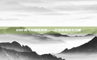 DNF男气功钢筋铁骨——打造最强战斗力量