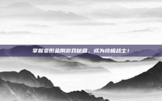 掌握变形金刚游戏秘籍，成为终极战士！