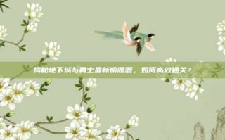 揭秘地下城与勇士最新偷渡器，如何高效通关？