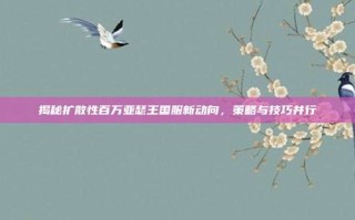揭秘扩散性百万亚瑟王国服新动向，策略与技巧并行