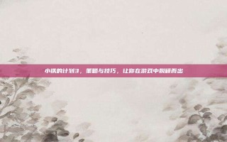 小铁的计划3，策略与技巧，让你在游戏中脱颖而出