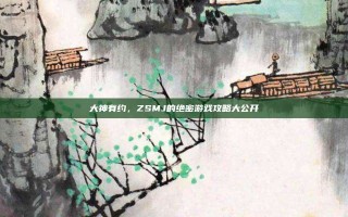 大神有约，ZSMJ的绝密游戏攻略大公开