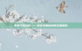 夜幕下的剑影——宵宫突破材料的全面解析
