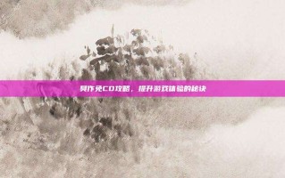 臭作免CD攻略，提升游戏体验的秘诀