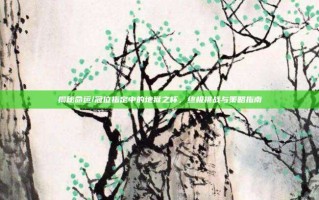 揭秘命运/冠位指定中的地狱之杯，终极挑战与策略指南