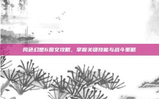 风色幻想6图文攻略，掌握关键技能与战斗策略