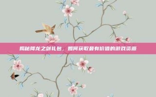 揭秘降龙之剑礼包，如何获取最有价值的游戏资源