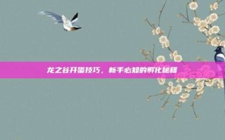 龙之谷开蛋技巧，新手必知的孵化秘籍