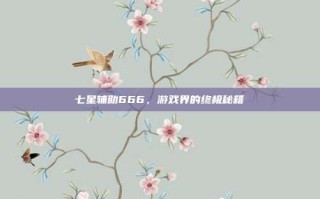 七星辅助666，游戏界的终极秘籍
