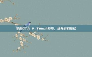 掌握GTA V Touch技巧，提升游戏体验