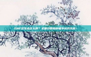 DNF欢乐点怎么得？全面攻略助你畅享游戏乐趣！