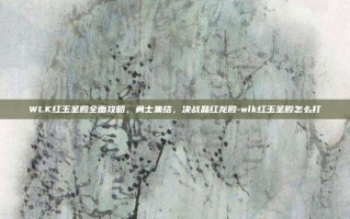 WLK红玉圣殿全面攻略，勇士集结，决战晶红龙殿-wlk红玉圣殿怎么打