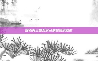探索真三国无双ol的终极武器库