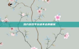 浩方游戏平台进不去的困扰